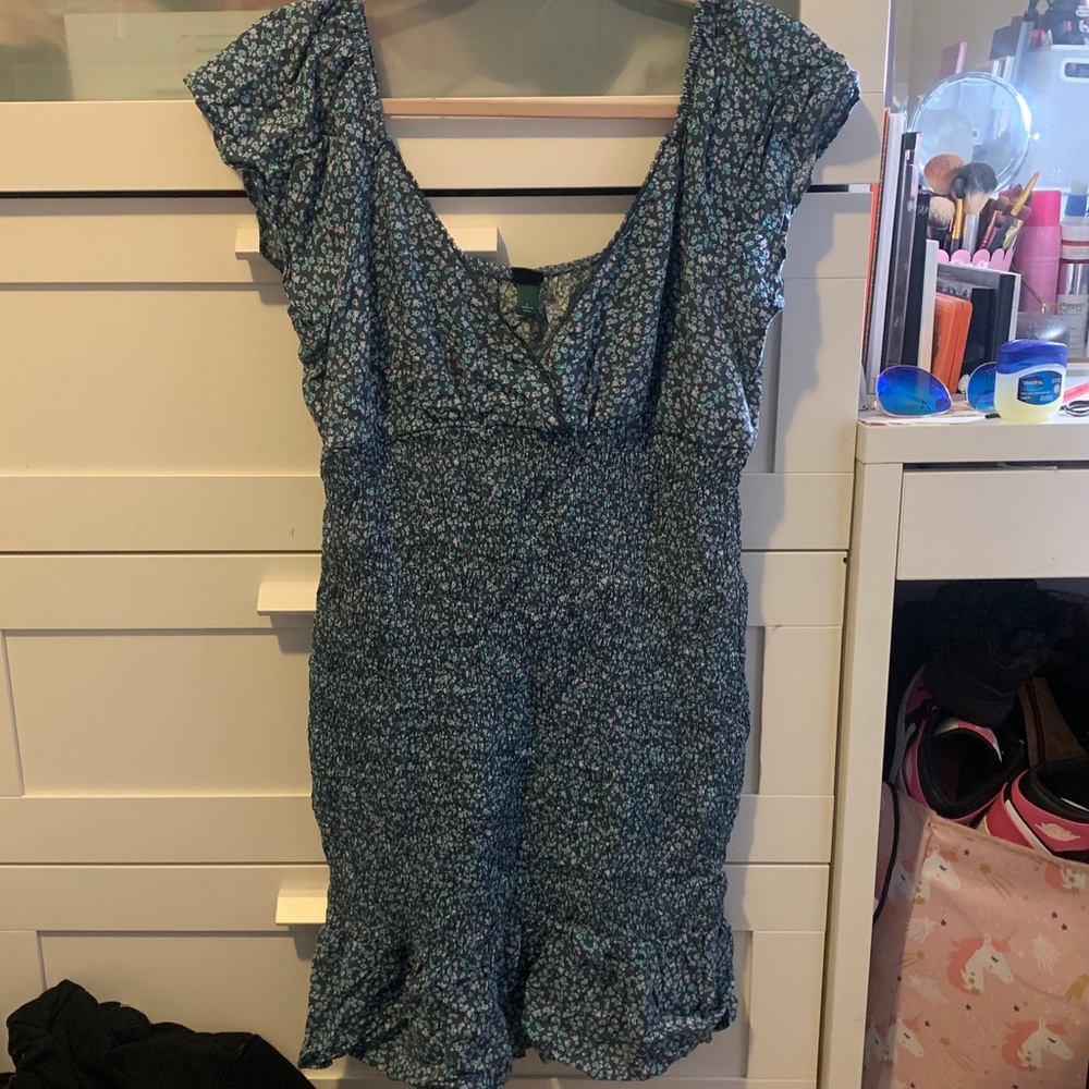 On the shoulder floral dress